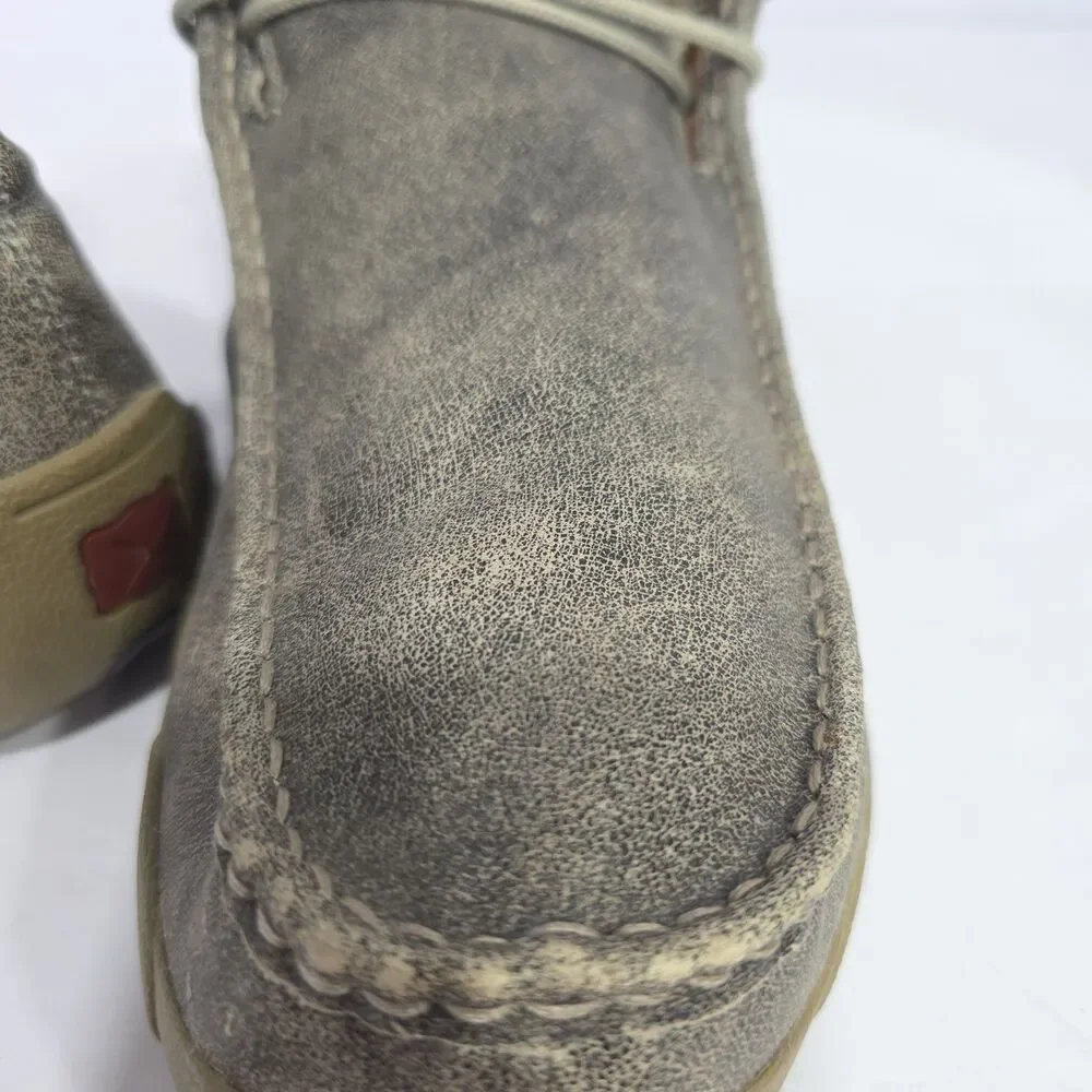 Twisted X Men's Grey Leather Lace Up Chukka Driving Moc Loafers Size 12 MDM0072